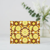 Carte Postale Motif Mandala, tons marron et or (Debout devant)