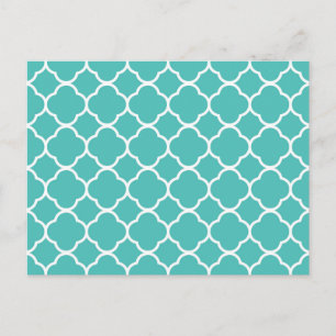 Carte Postale Motif marocain sarcelle classique
