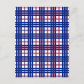 Carte Postale Motif Mod Plaid Rouge Blanc Bleu (Devant)
