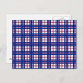 Carte Postale Motif Mod Plaid Rouge Blanc Bleu (Devant / Derrière)