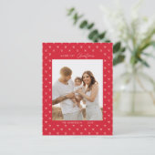 Carte Postale Motif moderne Red Bow Famille Photo Noël (Debout devant)