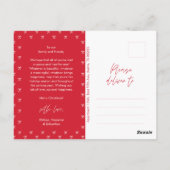 Carte Postale Motif moderne Red Bow Famille Photo Noël (Dos)