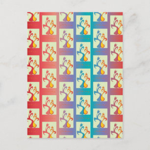 Carte Postale Motif moderne rouge, violet et bleu Tulip Couple