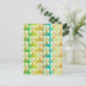 Carte Postale Motif moderne vert, jaune et bleu Tulip Couple (Debout devant)