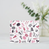 Carte Postale Motif musical (Debout devant)