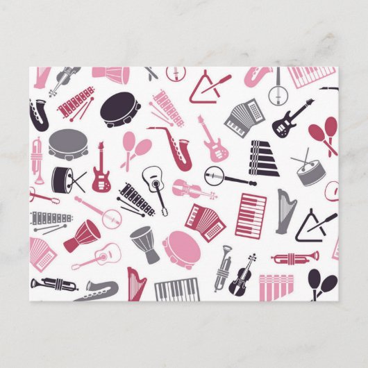 Carte Postale Motif musical (Devant)