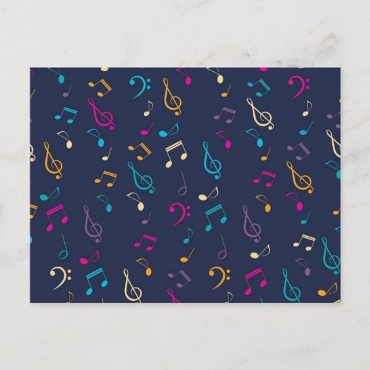 Carte Postale Motif musical (Devant)