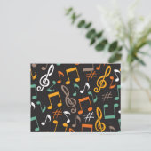 Carte Postale Motif musical (Debout devant)