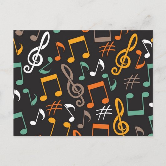 Carte Postale Motif musical (Devant)