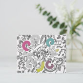 Carte Postale Motif musical (Debout devant)