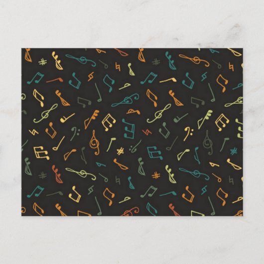 Carte Postale Motif musical (Devant)