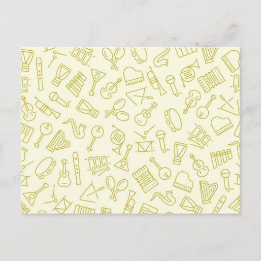 Carte Postale Motif musical (Devant)