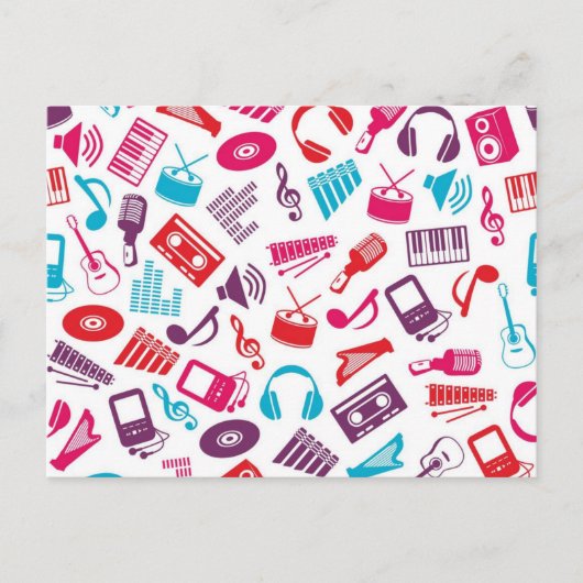 Carte Postale Motif musical (Devant)