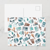 Carte Postale Motif musical (Devant / Derrière)