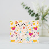 Carte Postale Motif Musical en Abstrait (Debout devant)