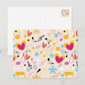 Carte Postale Motif Musical en Abstrait (Devant / Derrière)