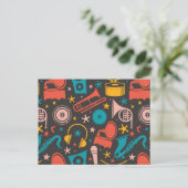 Carte Postale Motif musical - Instruments (Debout devant)