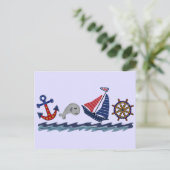Carte Postale Motif nautique (Debout devant)
