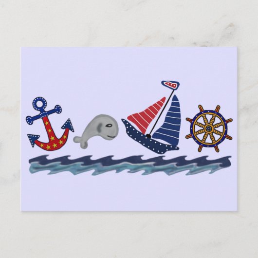 Carte Postale Motif nautique (Devant)