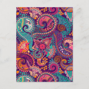 Carte Postale Motif Paisley
