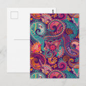 Carte Postale Motif Paisley (Devant / Derrière)