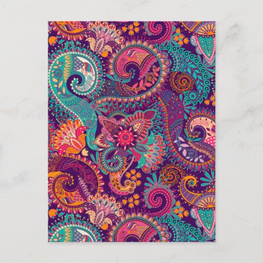 Carte Postale Motif Paisley (Devant)
