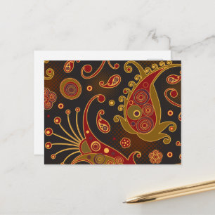 Carte Postale Motif Paisley, Persian Paisley, Oriental Paisley