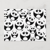 Carte Postale Motif Panda noir et blanc Kawaii (Devant)