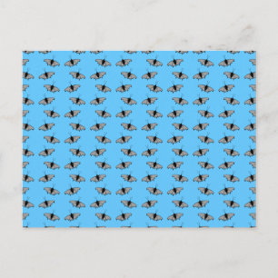Carte Postale Motif papillon. Bleu.
