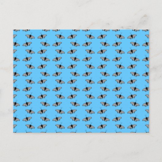 Carte Postale Motif papillon. Bleu. (Devant)