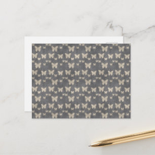 Carte Postale Motif Papillon, Motif De Papillons, Gris