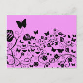 Carte Postale Motif Papillon, Motif De Papillons, Rose (Devant)