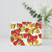 Carte Postale Motif Papillon, Motif De Papillons, Rouge (Debout devant)
