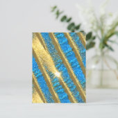 Carte Postale Motif Parties scintillant bleu et or (Debout devant)