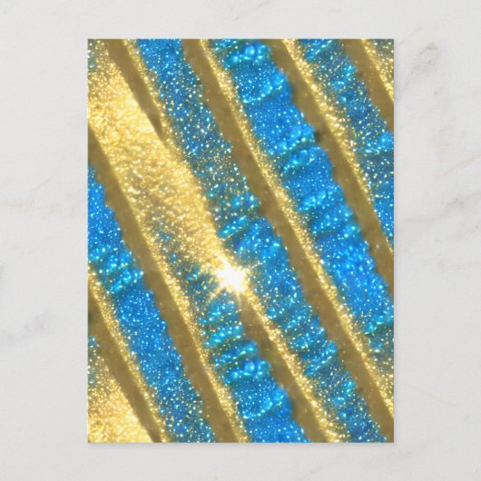 Carte Postale Motif Parties scintillant bleu et or (Devant)