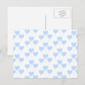 Carte Postale Motif Pastel Blue Heart Balloon. (Devant / Derrière)