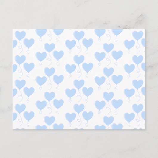 Carte Postale Motif Pastel Blue Heart Balloon. (Devant)