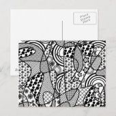 Carte Postale Motif Patchwork Noir & Blanc 02 (Devant / Derrière)