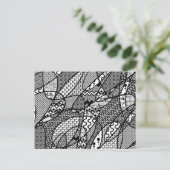 Carte Postale Motif Patchwork Noir & Blanc 05 (Debout devant)