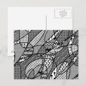 Carte Postale Motif Patchwork Noir & Blanc 05 (Devant / Derrière)