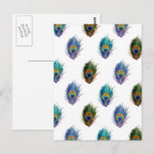 Carte Postale Motif Peacock (Devant / Derrière)
