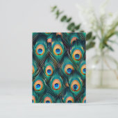 Carte Postale Motif Peacock Feather (Debout devant)