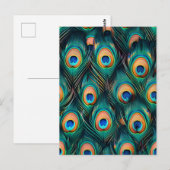 Carte Postale Motif Peacock Feather (Devant / Derrière)