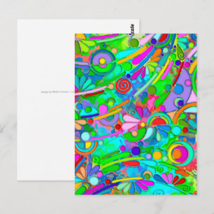 Carte Postale Motif Peint À La Main Et Numériquement Art 18