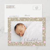 Carte postale Motif Pink & Gold Christmas Retro (Devant / Derrière)