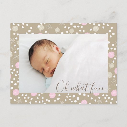 Carte postale Motif Pink & Gold Christmas Retro (Devant)