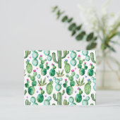 Carte Postale Motif Plante Cactus aquarelle (Debout devant)