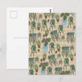 Carte Postale Motif Plante Pot (Devant / Derrière)