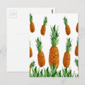 Carte Postale motif polygonal d'impression d'ananas (Devant / Derrière)