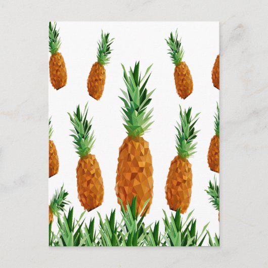 Carte Postale motif polygonal d'impression d'ananas (Devant)